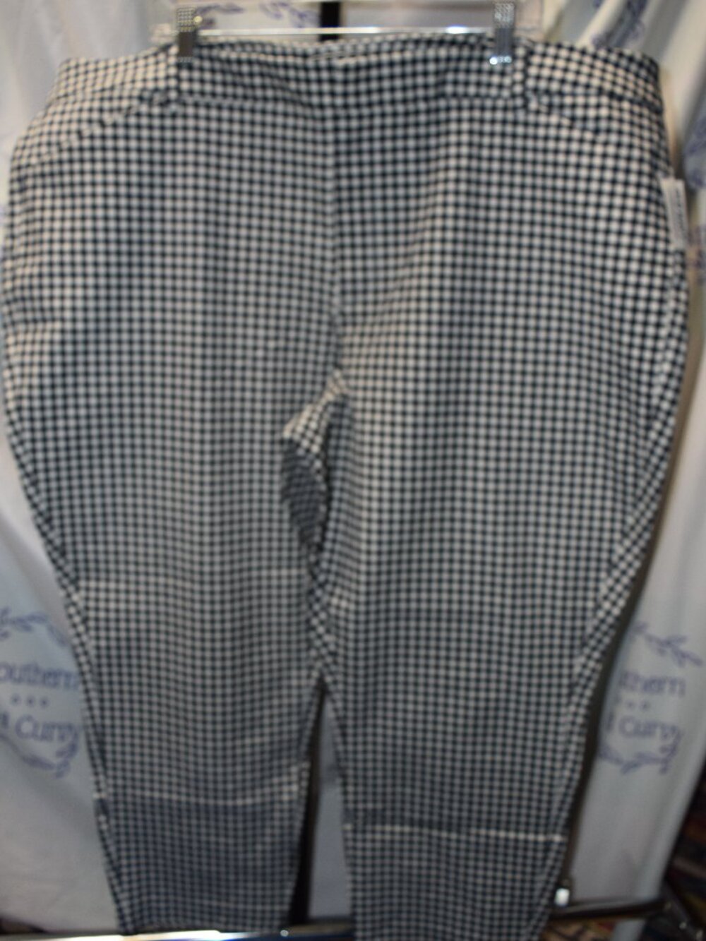 NWT Old Navy High Rise Pixie Black & White Check Slacks, Size 26